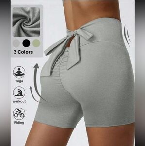 Bow Back High Waist Yoga Shorts